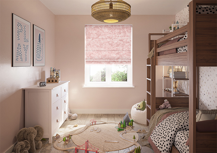 Cyrus Crushed Velvet, Rose - Motorised Roman Blind - Image 8